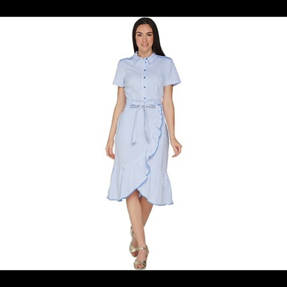 Seersucker shirt dress by Isaac Mizrahi